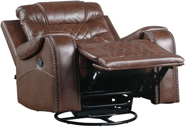 Mazin Furniture Putnam Brown Swivel Glider Reclining Chair-1