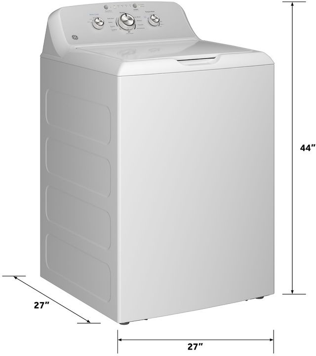 GE® 4.3 Cu. Ft. White Agitator Top Load Washer with Stainless Steel Drum, Cold Plus and Water Level Control-1