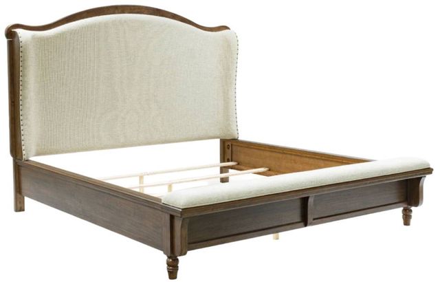 Benchcraft® Sturlayne Beige/Brown California King Upholstered Panel Bed-0