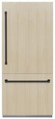 ZLINE Autograph Edition 36" 19.8 Cu. Ft. Panel Ready Built-In Bottom Freezer Refrigerator with Graphite Gray Interior and Matte Black Accents-0