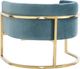 TOV Furniture Magnolia Sea Blue Velvet Chair with Gold Base-2