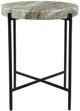 Moe's Home Collection Cirque Light Brown Marble Round Accent Table with Black Iron Frame-0