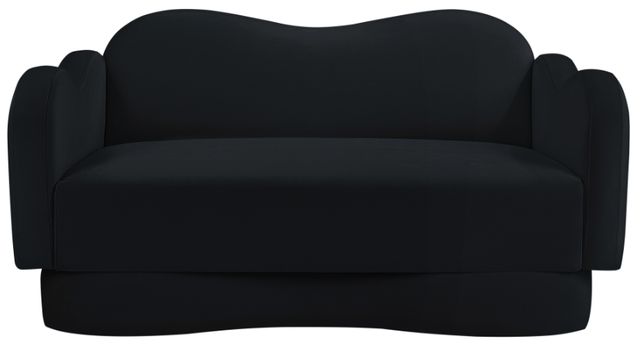 Meridian Furniture Bloom Black Velvet Loveseat-1