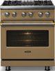 Viking® 5 Series 30" Golden Hour Pro Style Dual Fuel (NG) Range with Brushed Brass Trim-2