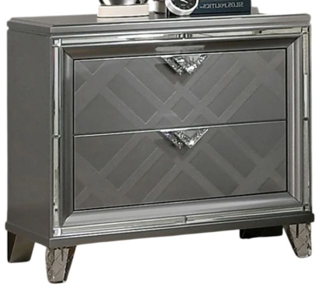 Furniture of America® Emmeline Silver Nightstand-0