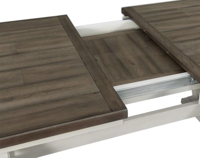 Intercon Drake French Oak Trestle Dining Table with Rustic Gray Base-3