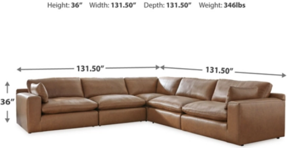 Signature Design by Ashley® Emilia 5-Piece Caramel L-Shape