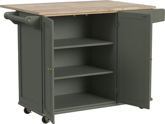homestyles® Dolly Madison Green Drop Leaf Kitchen Cart-4