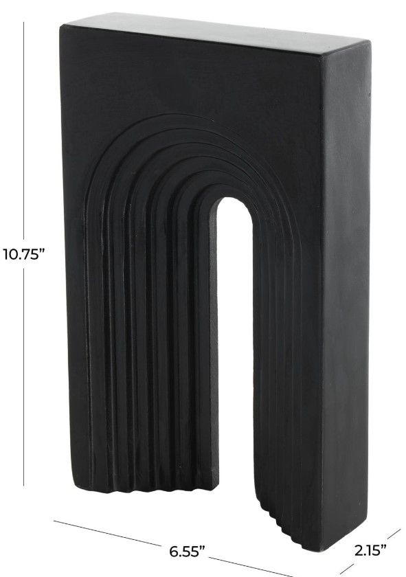 Deco Marche Black Rectangular Geometric Sculpture-3