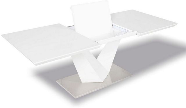 Mazin Furniture Manhattan White Lacquer Dining Table-3