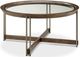 Magnussen Home® Elora Glass Top Round Cocktail with Walnut Frame-1