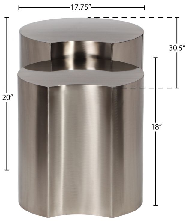 Meridian Furniture Dimple 2-Piece Chrome Nesting Table-3