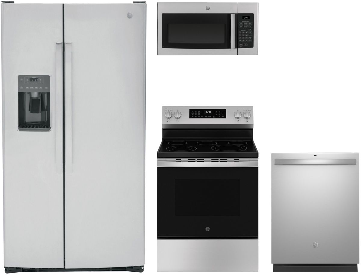 GE® 4 Piece Stainless Steel Kitchen Package
