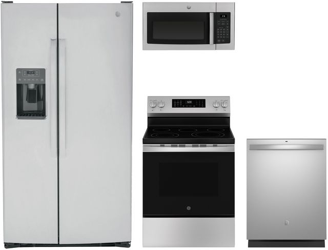 GE® 4 Piece Stainless Steel Kitchen Package