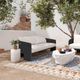 TOV Furniture Alexa Black/Cream White Linen/Rattan Outdoor Sofa-1