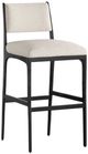 Four Hands Valeene Black Cast Aluminum/Crypton Nomad Snow Barstool-0