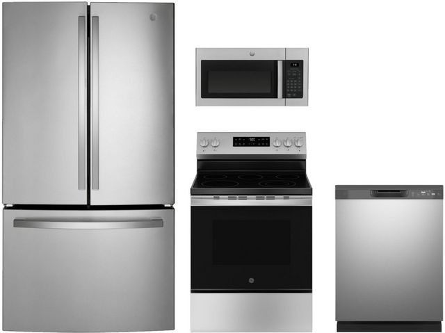 GE® 4 Piece Stainless Steel Kitchen Package