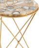 Crestview Collection Olivia Gold Accent Table with Agate Top-1