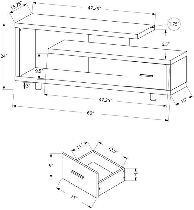 Monarch Specialties Inc. White TV Stand-3