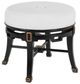Currey & Company Scarlett Black and White Muslin Ottoman-0