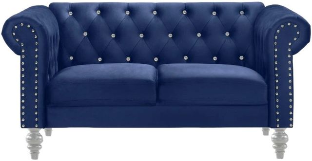 New Classic® Home Furnishings Emma Royal Blue Crystal Loveseat-2