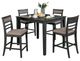 Furniture of America® Fafnir 5-Piece Beige/Weathered Gray Counter Dining Set-1
