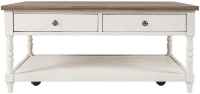 Jofran Inc. Grafton Farms Brown Coffee Table with Antique White Base-1