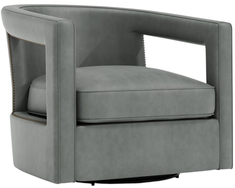 Bernhardt Swivel Chair Program Gray Alana Leather Swivel Chair ...