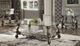 ACME Furniture Versailles Glass Top Coffee Table with Antique Platinum Base-1