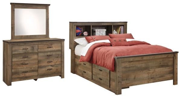 Signature Design by Ashley® Trinell 2-Piece Brown Full Panel Storage Bed Set-0