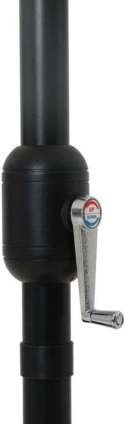 Meridian Furniture Amalfi Black/Matte Black Aluminum Outdoor Patio Umbrella and Round Base-3