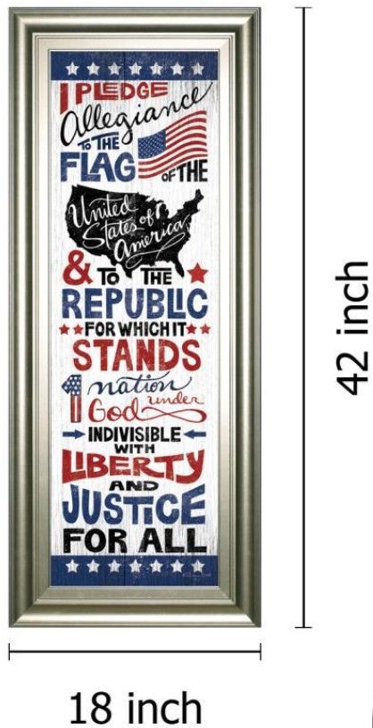 Classy Living Susan Ball Pledge Of Allegiance 42" Wall Art-2