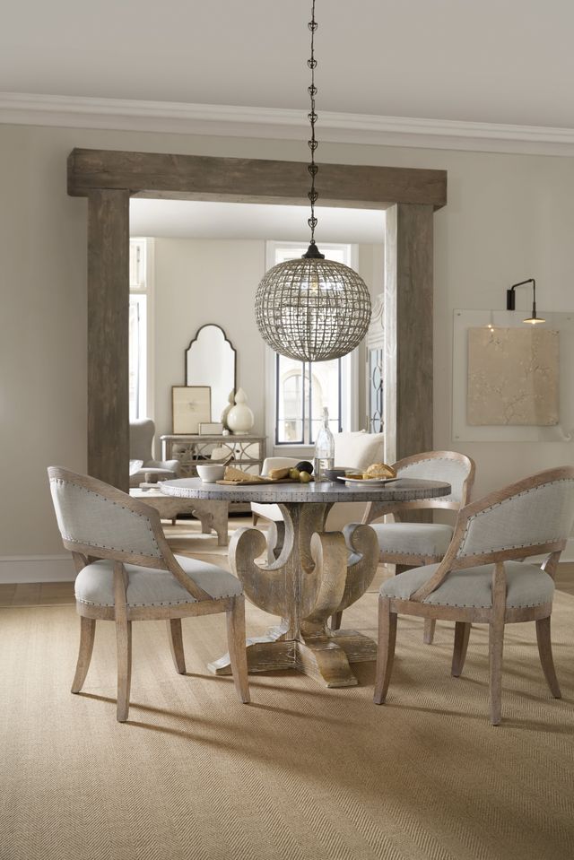 Hooker® Furniture Boheme Garnier Antique Milk Paint/Antwerp Linen Barrel Back Dining Chair-1