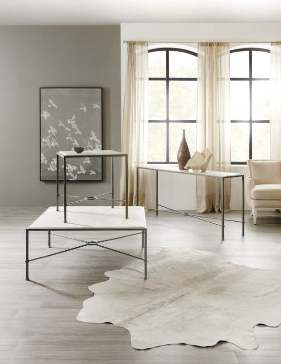 Hooker® Furniture Melange Creamy Beige Console Table with Dark Charcoal Base-1