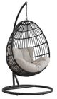 Elements International Playa Black Olefin/Steel Swing Egg Chair-0