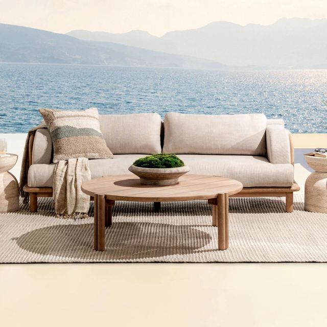 Classic Home Oliver Butterscotch Wooden Outdoor Coffee Table-1