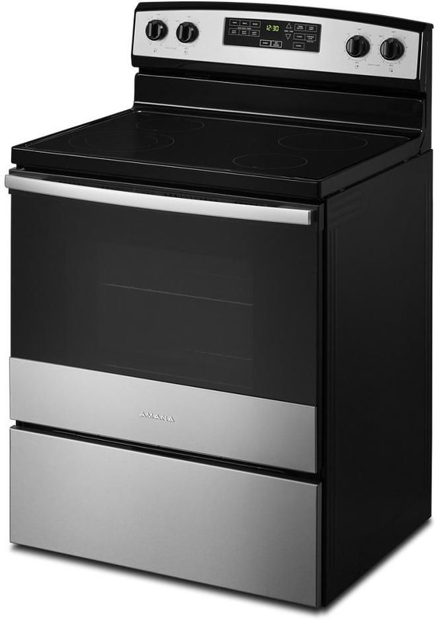 Amana® 30" Stainless Steel Freestanding Electric Range with Extra-Large Oven Window-3