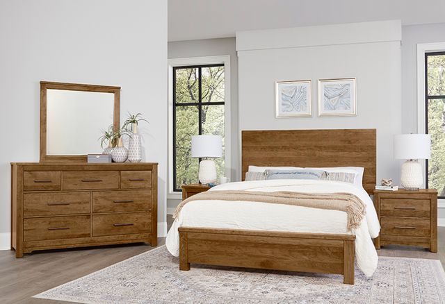 LM Co Home By Vaughan-Bassett Crafted Cherry by Ben & Erin Napier Medium Cherry King Plank Bed-1