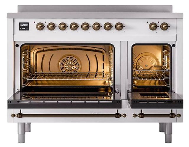 Ilve® Nostalgie II Noblesse 48'' Custom RAL Color Pro Style Induction Range with Burnished Trim-1