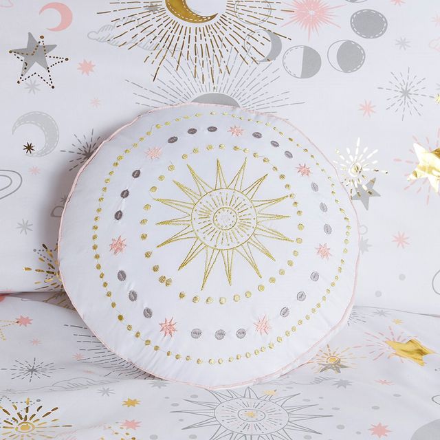 Olliix by Mi Zone Kids Celia Blush and Gold Twin Starry Sky Metallic Printed Comforter Set-3