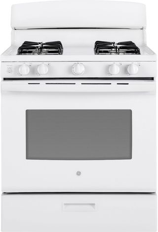 GE® 30" White Freestanding Gas Range
