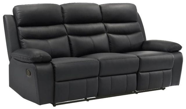 Homelegance® Hancock Black Leather Double Manual Reclining Sofa-0