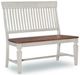 John Thomas Furniture® Vista Hickory/Shell Slat Back Bench-0
