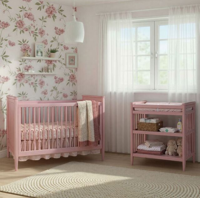 Westwood Design Modern Nursery Pink 3-in-1 Convertible Crib-3