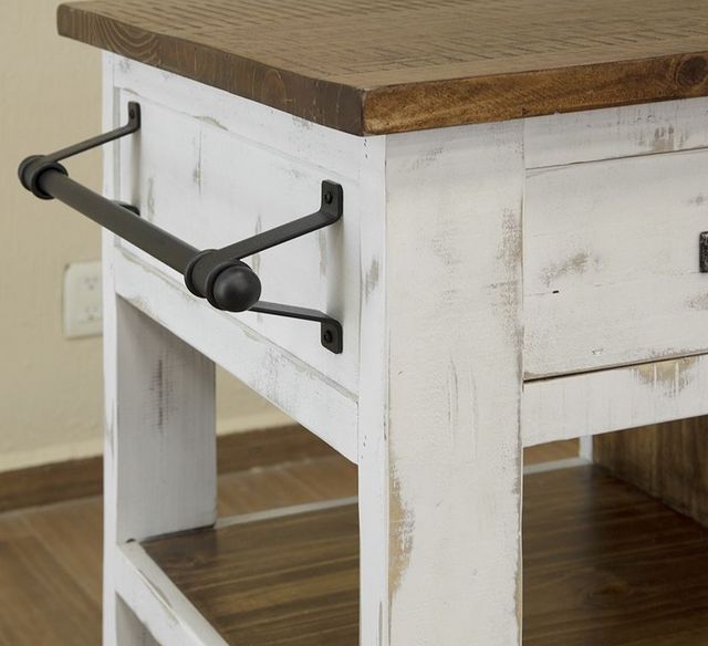 International Furniture Direct Pueblo White 1-Drawer 1-Door Kitchen Island-2