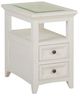 Magnussen Home® Heron Cove Glass Insert Chalk White Chairside End Table-0