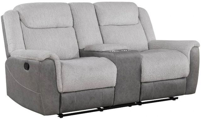 Homelegance® Harriette Gray Double Manual Reclining Loveseat with Center Console-0