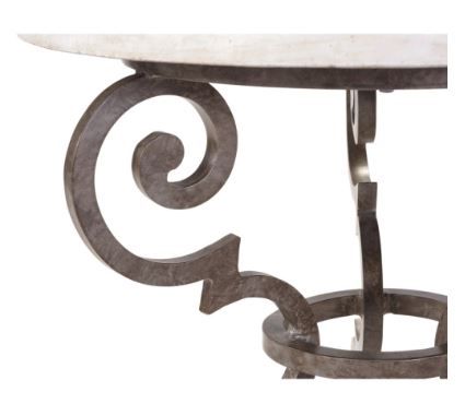 Lane Venture® Hemingway Florentine Aged Gun Metal Round End Table-2