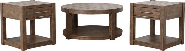 Liberty Furniture Broadmore 3-Piece Cobblestone Brown Accent Table Set-0