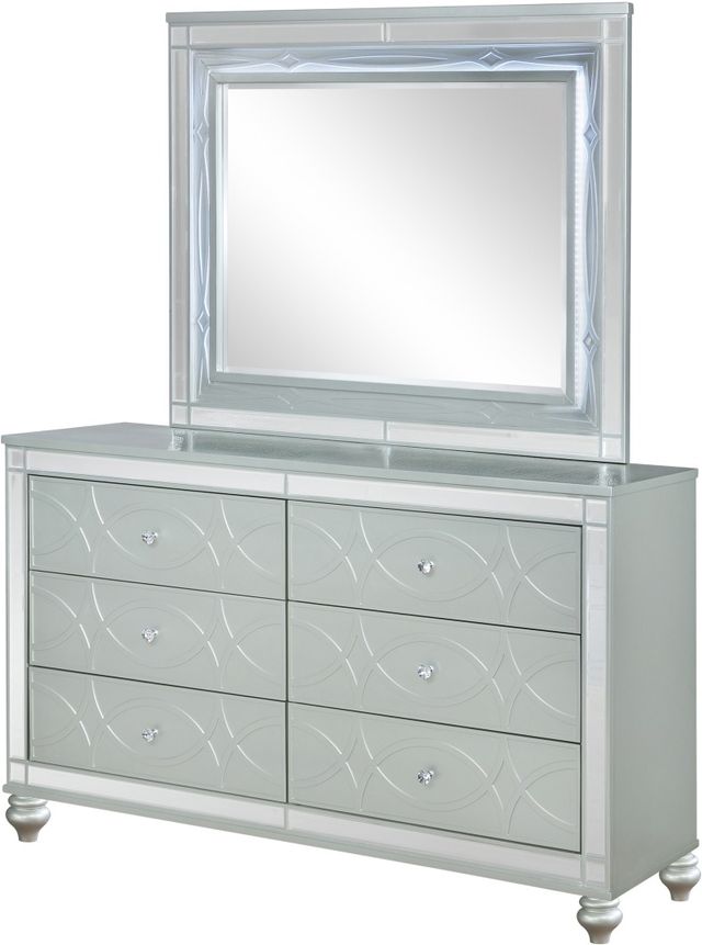 Coaster® Gunnison Silver Metallic Dresser Mirror-2